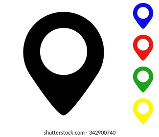 map pointer icon - vector colored set