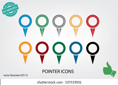 Map pointer icon vector EPS 10, abstract sign flat design,  illustration modern isolated badge for website or app - stock info graphics