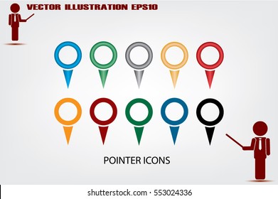 Map pointer icon vector EPS 10, abstract sign flat design,  illustration modern isolated badge for website or app - stock info graphics.