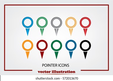 Map pointer icon vector EPS 10, abstract sign flat design,  illustration modern isolated badge for website or app .