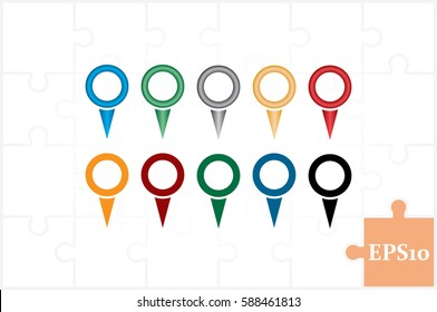 Map pointer icon vector EPS 10, abstract sign flat design,  illustration modern isolated badge for website or app - stock info graphics