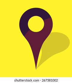 Map pointer icon. Vector illustration. Flat design style