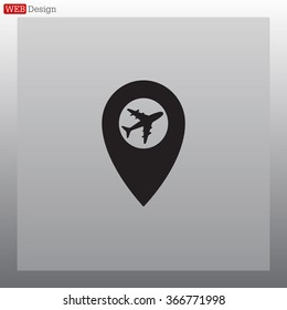 Map pointer icon, vector illustration.