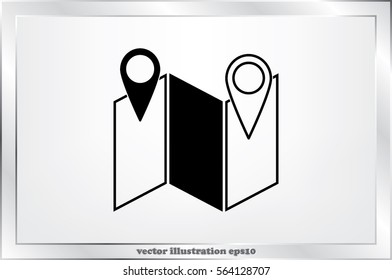 Map pointer icon vector illustration.