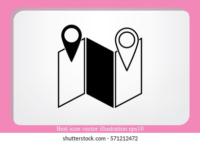 Map pointer icon vector illustration.
