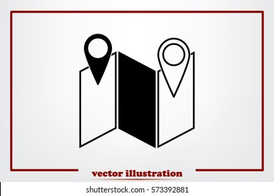 Map pointer icon vector illustration.