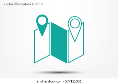 Map pointer icon vector illustration.