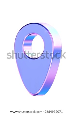 Map pointer icon vector illustration. 3D location pin illustration with blue and purple gradient	