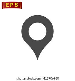 map pointer icon, vector map pin sign, isolated navigation symbol