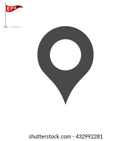 map pointer icon, vector map pin sign, isolated navigation symbol