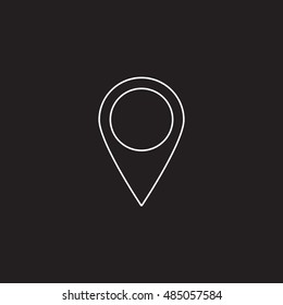 Map pointer icon vector, solid illustration,linear pictogram isolated on black