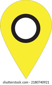 Map pointer icon. Vector. yellow flat icon on white background. Pin Point Logo can be used for company, icon, and others.  GPS location symbol. Flat design style. Vector EPS 10.