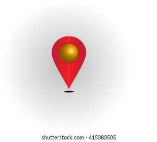  Map pointer icon,3d vector illustration