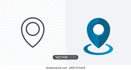 Map pointer icon.Location icon of simple forms of point. Navigation map, Map pointer GPS location flat icon.location pin sign.vector illustration.