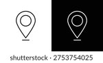 Map pointer icons. Editable Stroke. logotype design concept