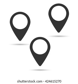 Map pointer icons, flat location symbol design, vector illustration