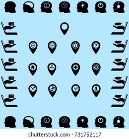 Map pointer icons set vector illustration