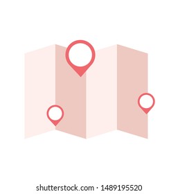 map and pointer illustration vector icon
