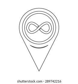 Map Pointer infinity symbol icon