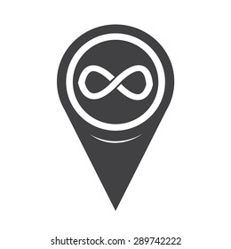 Map Pointer infinity symbol icon