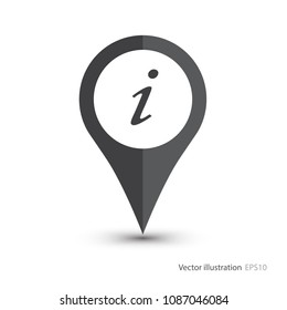 Map pointer with information icon