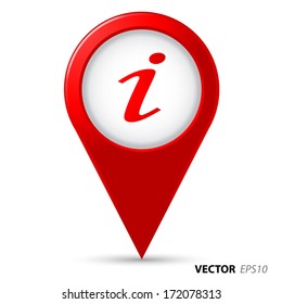 Map Pointer With Information Icon.