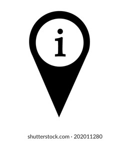 Map pointer with information icon