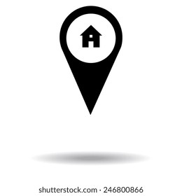 Map pointer with information icon 