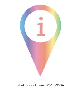 Map pointer with information icon 