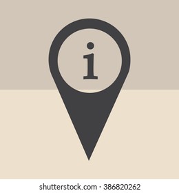 Map pointer with information icon 