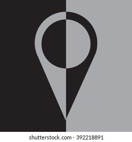 Map pointer with information icon 