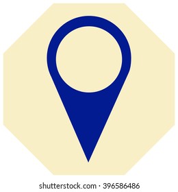 Map pointer with information icon 