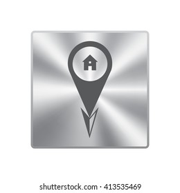 Map pointer with information icon 