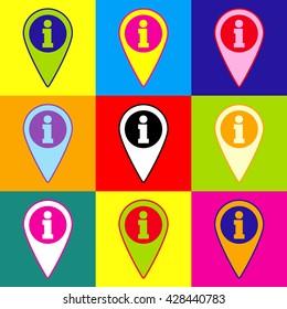 Map pointer with information icon