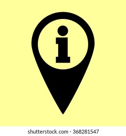 Map pointer with information icon. Flat style icon vector illustration.