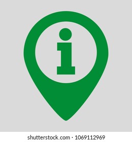 Map pointer with information icon. Vector illustration