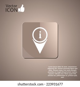 Map pointer with information icon. Vector illustration