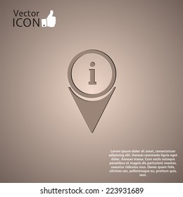 Map pointer with information icon. Vector illustration