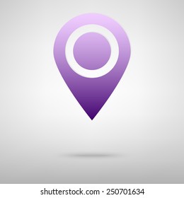 Map pointer with information icon. Vector illustration