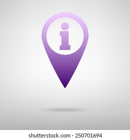 Map pointer with information icon. Vector illustration