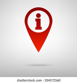 Map pointer with information icon. Vector illustration