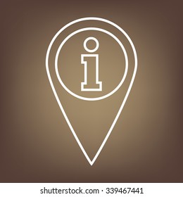 Map pointer with information line icon. Vector illustration