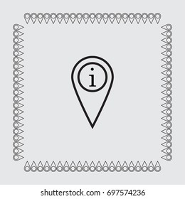 Map pointer with information sign vector icon