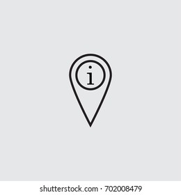Map pointer with information sign vector icon