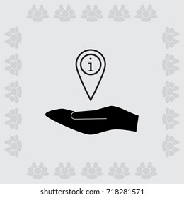 Map pointer with information sign vector icon
