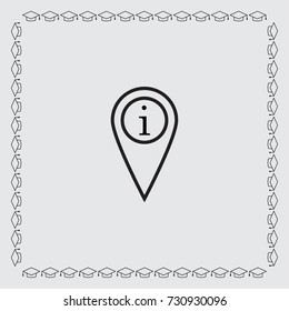 Map pointer with information sign vector icon