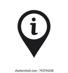 map pointer with information symbol conception, vector icon 