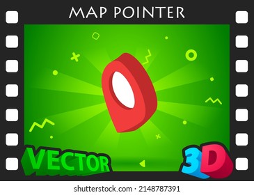 Map pointer isometric design icon. Vector web illustration. 3d colorful concept
