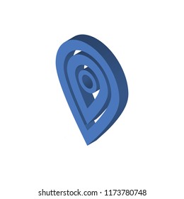 Map pointer isometric left top view 3D icon