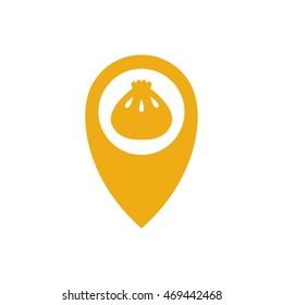 map pointer. khinkali icon. vector illustration